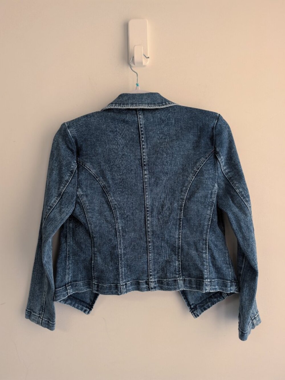 L'Agence Wayne Denim Cropped Blazer Jacket - Picture 10 of 16